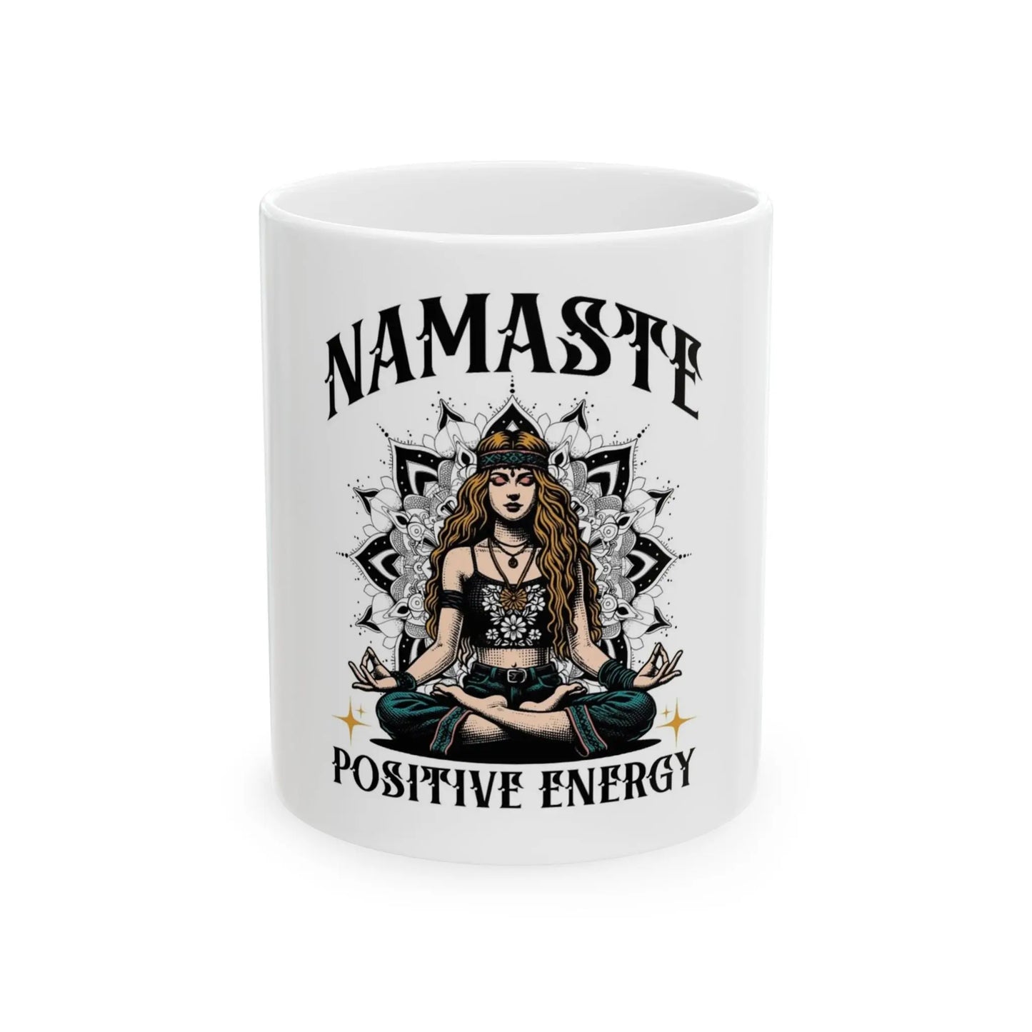 Namaste Positive Energy  Mug — Yoga Meditation Gift (11oz/15oz) Printify 1800.00 EliteDealsHub 11oz Mug