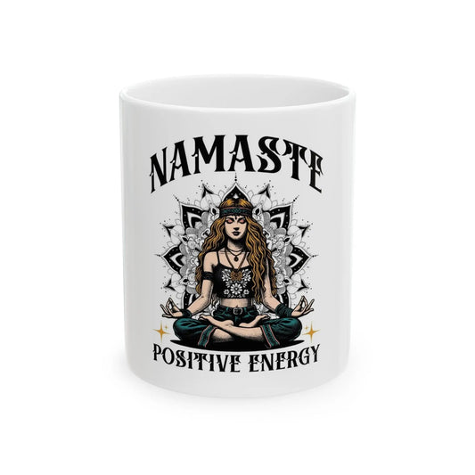 Namaste Positive Energy  Mug — Yoga Meditation Gift (11oz/15oz) Printify 1800.00 EliteDealsHub 11oz Mug
