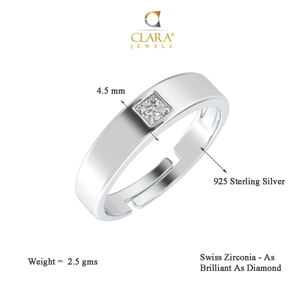 Clara Pure Real 925 Sterling Silver Adjustable Ring Band | Multiple Design Options | Gift for Women and Girls EliteDealsHub