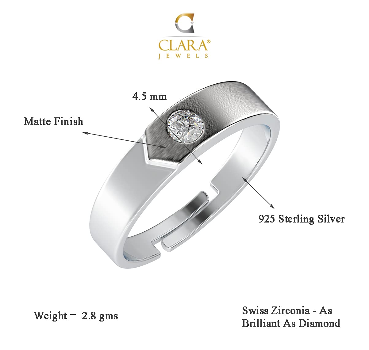 Clara Pure Real 925 Sterling Silver Adjustable Ring Band | Multiple Design Options | Gift for Women and Girls EliteDealsHub