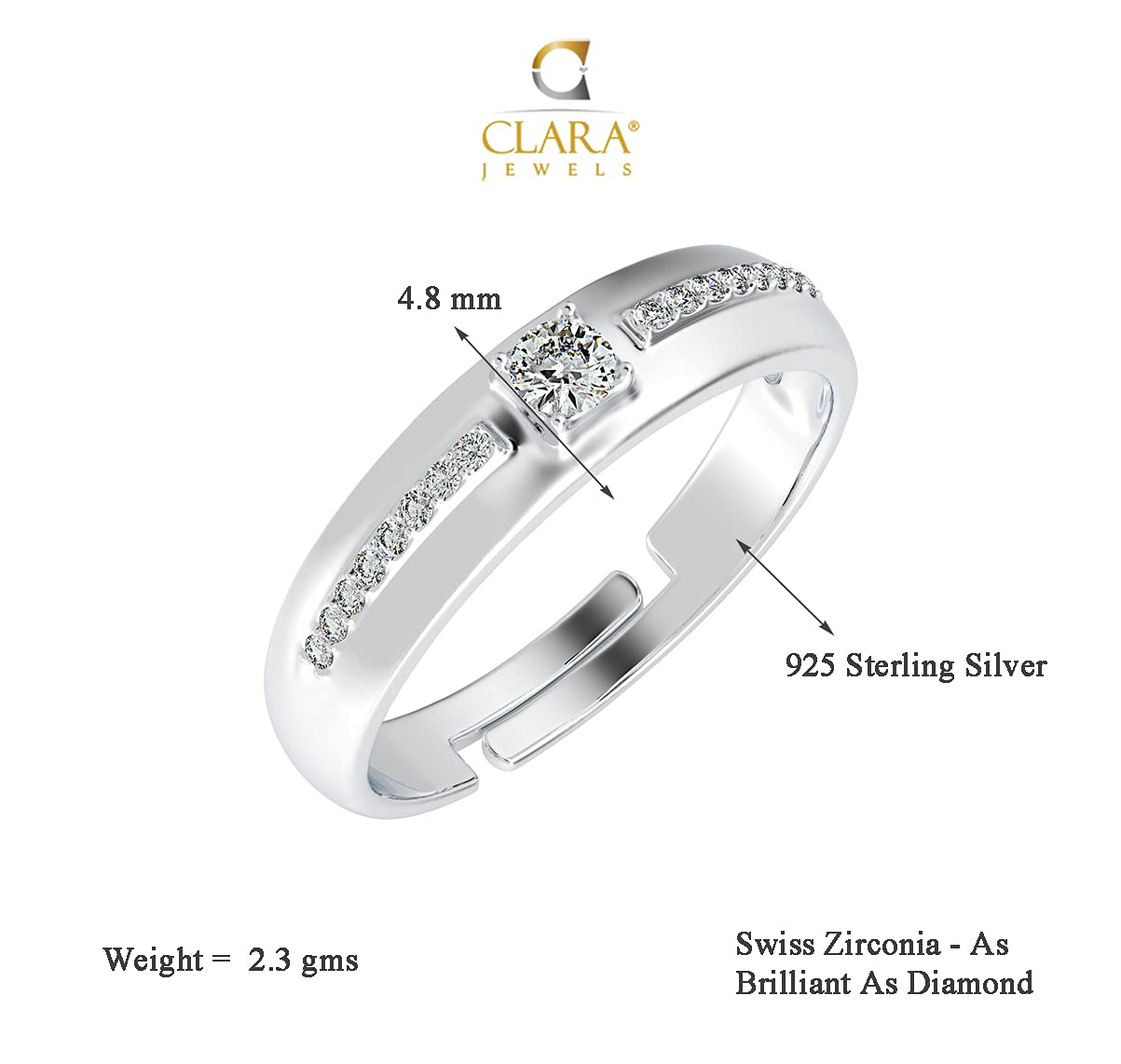 Clara Pure Real 925 Sterling Silver Adjustable Ring Band | Multiple Design Options | Gift for Women and Girls EliteDealsHub