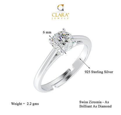 Clara Pure Real 925 Sterling Silver Adjustable Ring Band | Multiple Design Options | Gift for Women and Girls EliteDealsHub