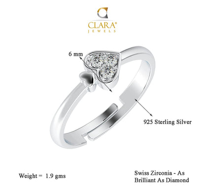 Clara Pure Real 925 Sterling Silver Adjustable Ring Band | Multiple Design Options | Gift for Women and Girls EliteDealsHub