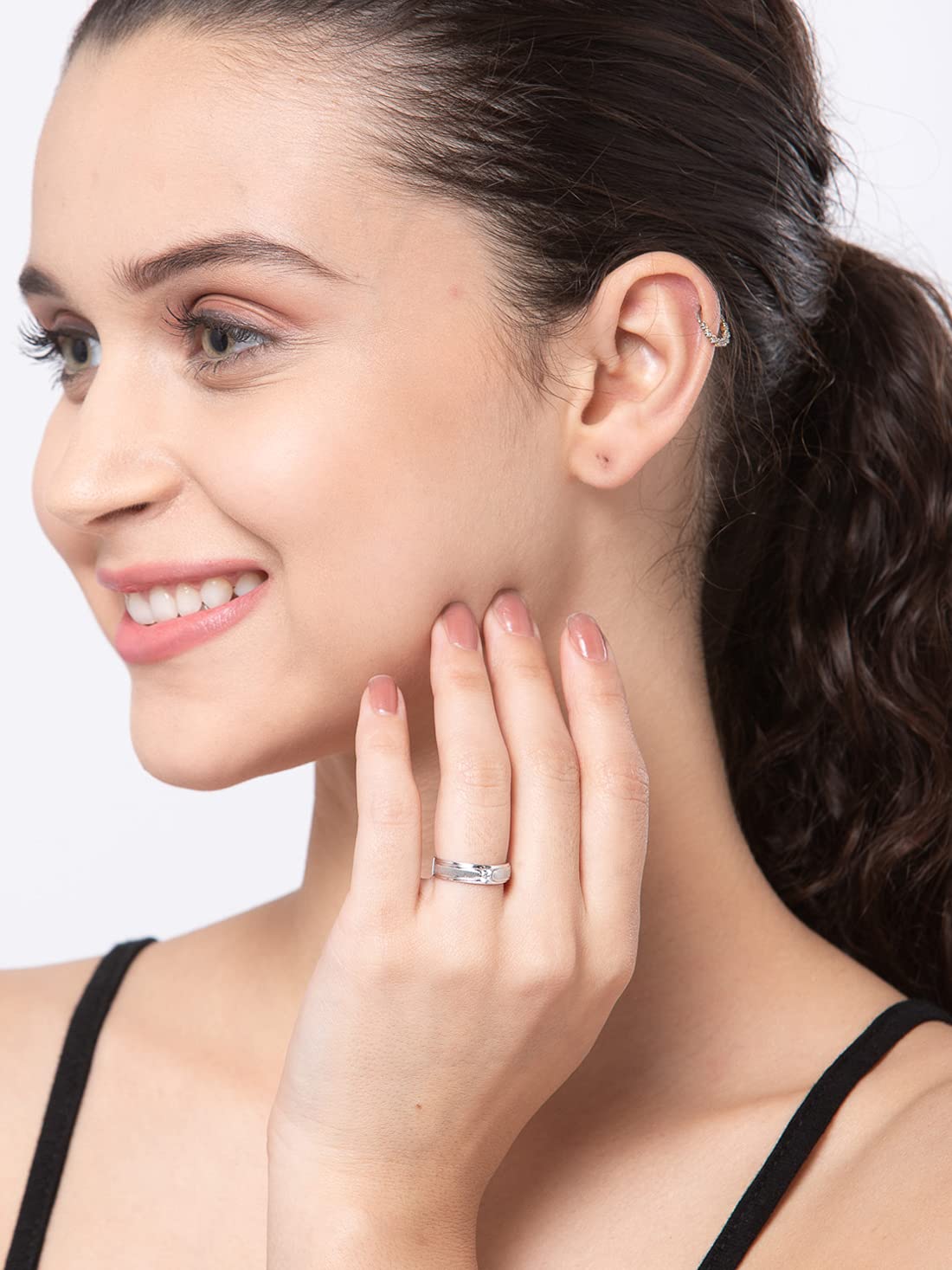 Clara Pure Real 925 Sterling Silver Adjustable Ring Band | Multiple Design Options | Gift for Women and Girls EliteDealsHub