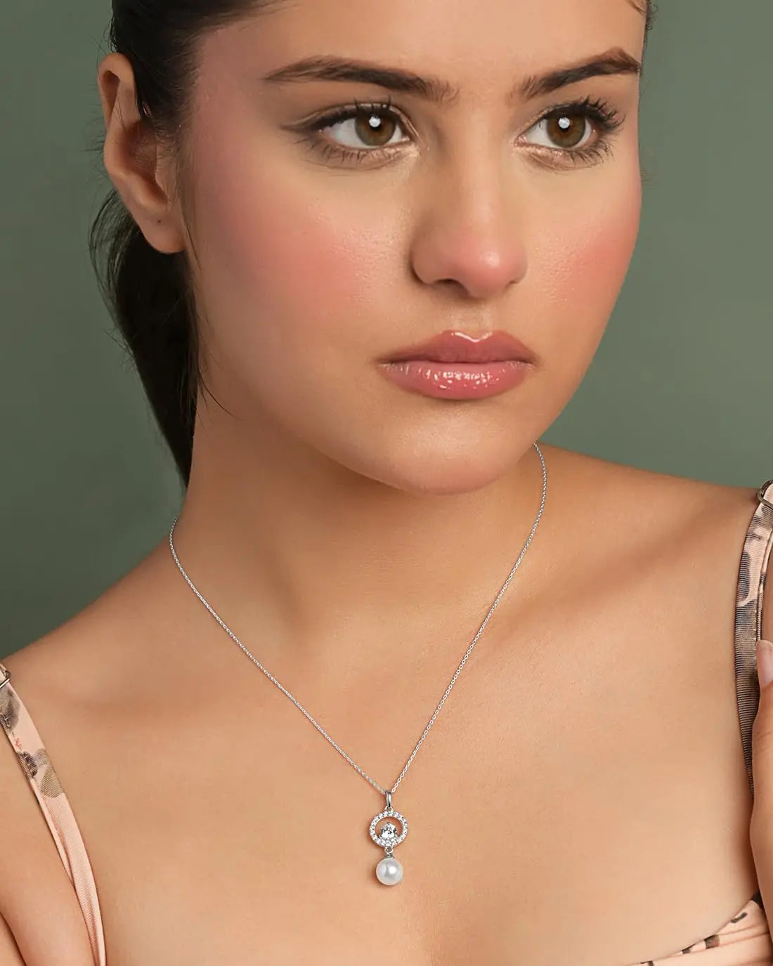 CLARA 925 Sterling Silver Pendant Earrings Chain Bracelet Ring for Women & Girls | Platinum Plated | Gift for Her EliteDealsHub