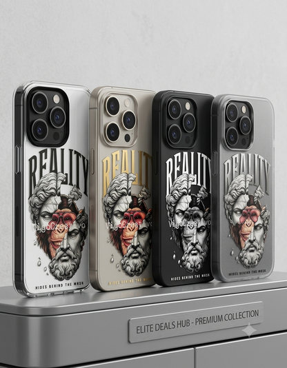 Reality Split Sculpture iPhone Case | Artistic Greek Statue Aesthetic Clear Protective Phone Cover EliteDealsHub phone cases EliteDealsHub